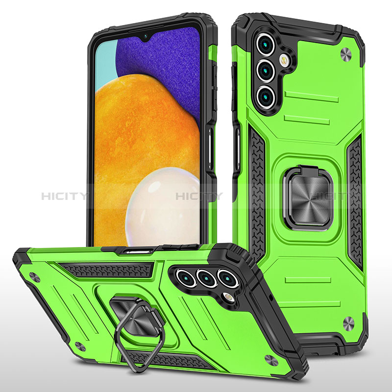 Funda Bumper Silicona y Plastico Mate Carcasa con Magnetico Anillo de dedo Soporte MQ1 para Samsung Galaxy A04s