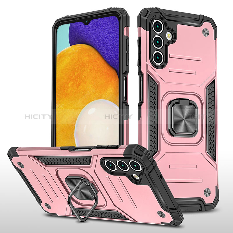 Funda Bumper Silicona y Plastico Mate Carcasa con Magnetico Anillo de dedo Soporte MQ1 para Samsung Galaxy A04s