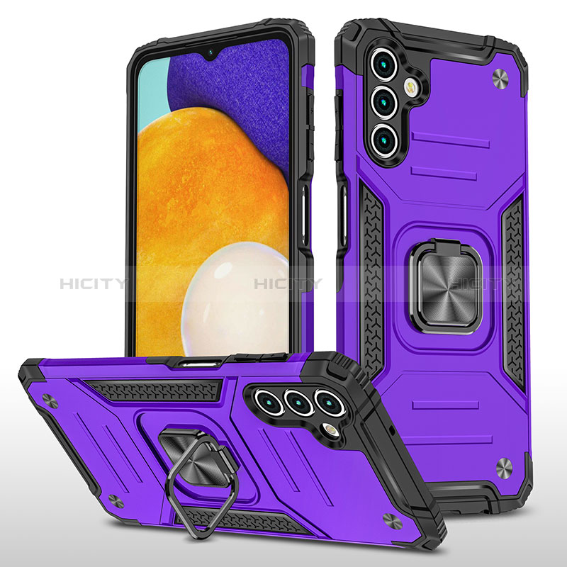 Funda Bumper Silicona y Plastico Mate Carcasa con Magnetico Anillo de dedo Soporte MQ1 para Samsung Galaxy A04s