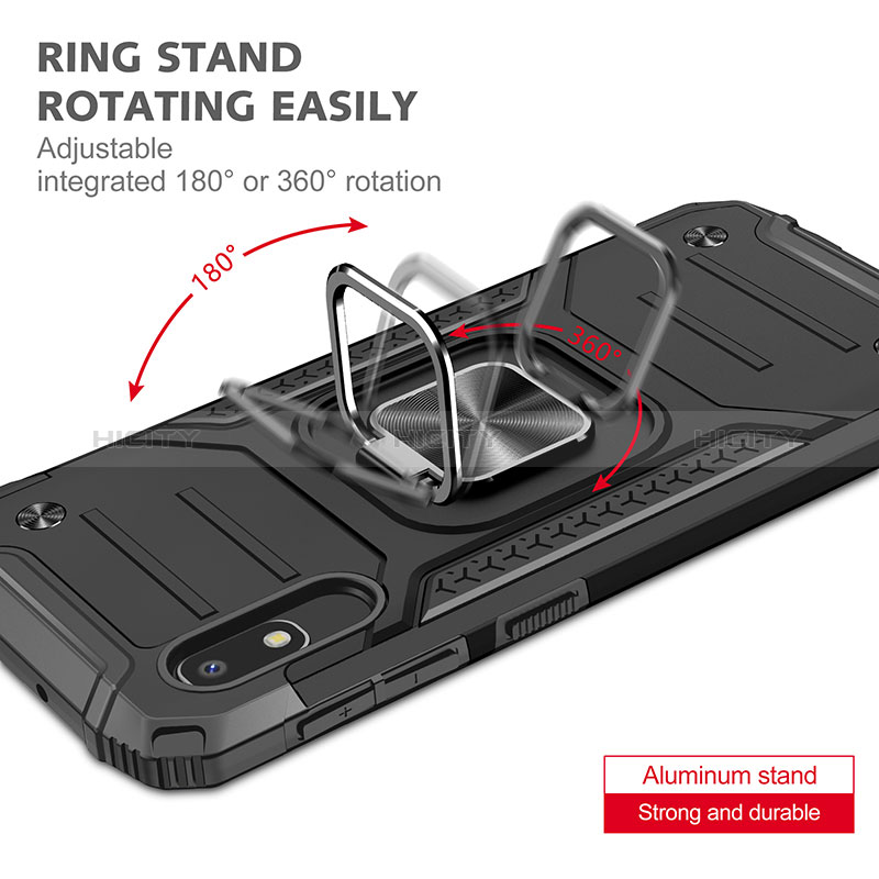 Funda Bumper Silicona y Plastico Mate Carcasa con Magnetico Anillo de dedo Soporte MQ1 para Samsung Galaxy A10e