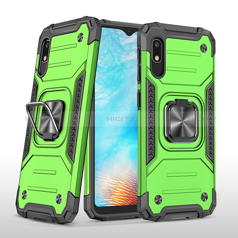 Funda Bumper Silicona y Plastico Mate Carcasa con Magnetico Anillo de dedo Soporte MQ1 para Samsung Galaxy A10e