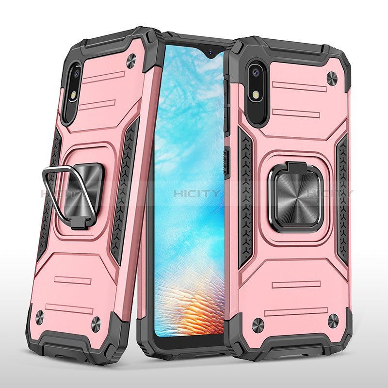 Funda Bumper Silicona y Plastico Mate Carcasa con Magnetico Anillo de dedo Soporte MQ1 para Samsung Galaxy A10e