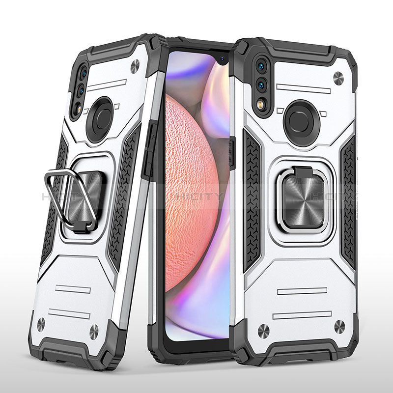 Funda Bumper Silicona y Plastico Mate Carcasa con Magnetico Anillo de dedo Soporte MQ1 para Samsung Galaxy A10s