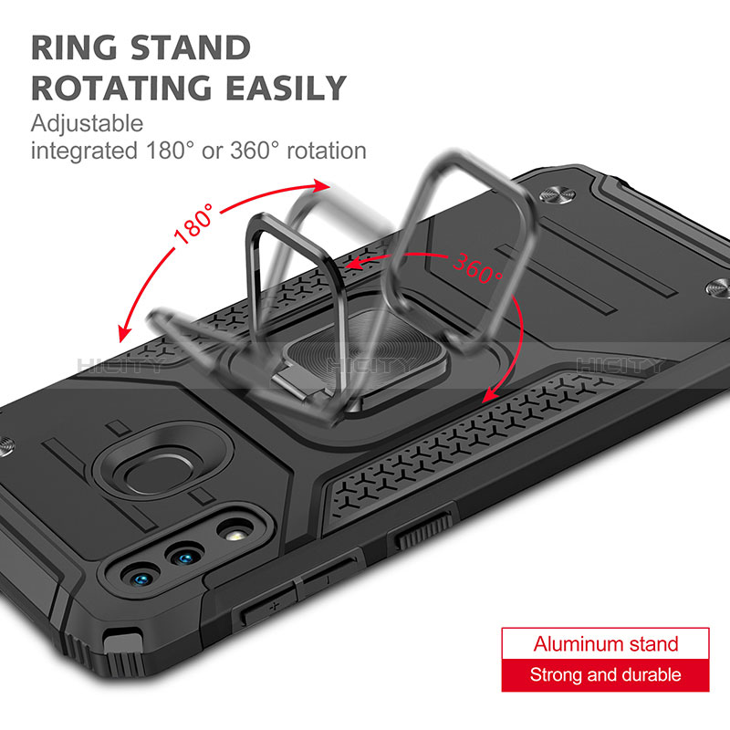 Funda Bumper Silicona y Plastico Mate Carcasa con Magnetico Anillo de dedo Soporte MQ1 para Samsung Galaxy A30