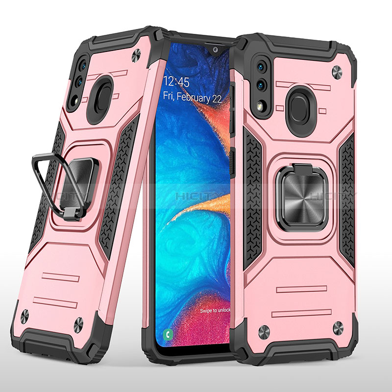 Funda Bumper Silicona y Plastico Mate Carcasa con Magnetico Anillo de dedo Soporte MQ1 para Samsung Galaxy A30