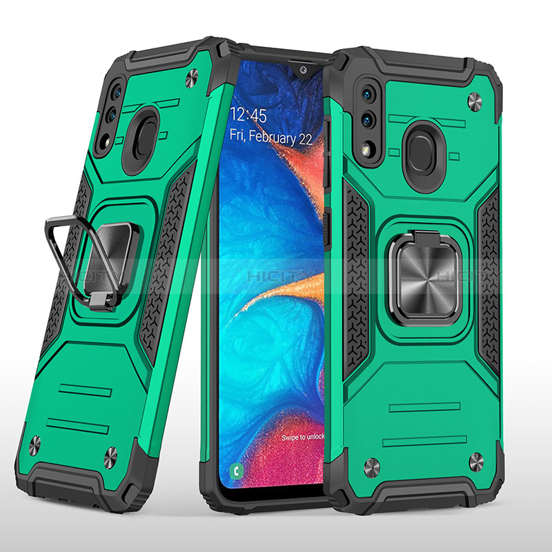 Funda Bumper Silicona y Plastico Mate Carcasa con Magnetico Anillo de dedo Soporte MQ1 para Samsung Galaxy A30