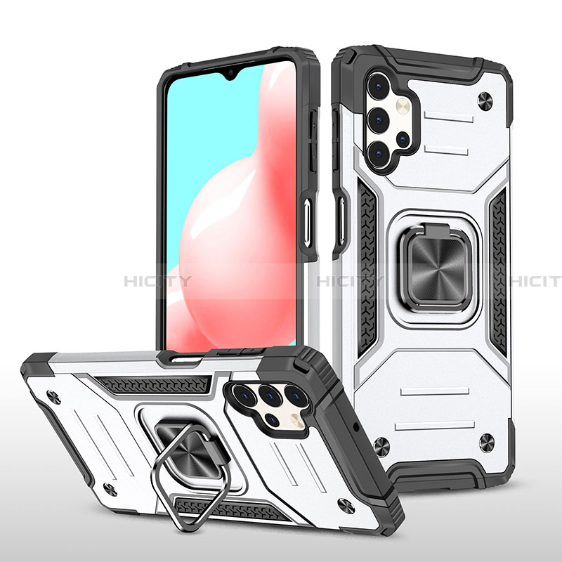 Funda Bumper Silicona y Plastico Mate Carcasa con Magnetico Anillo de dedo Soporte MQ1 para Samsung Galaxy A32 4G