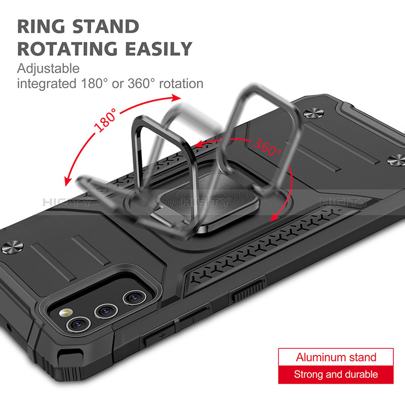 Funda Bumper Silicona y Plastico Mate Carcasa con Magnetico Anillo de dedo Soporte MQ1 para Samsung Galaxy A41