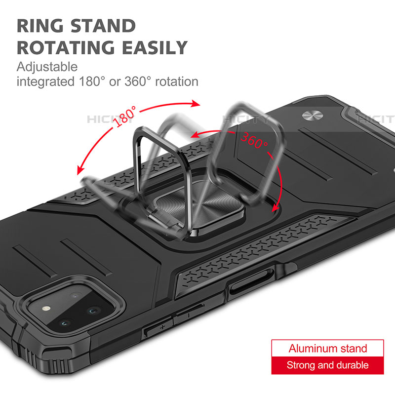 Funda Bumper Silicona y Plastico Mate Carcasa con Magnetico Anillo de dedo Soporte MQ1 para Samsung Galaxy F42 5G
