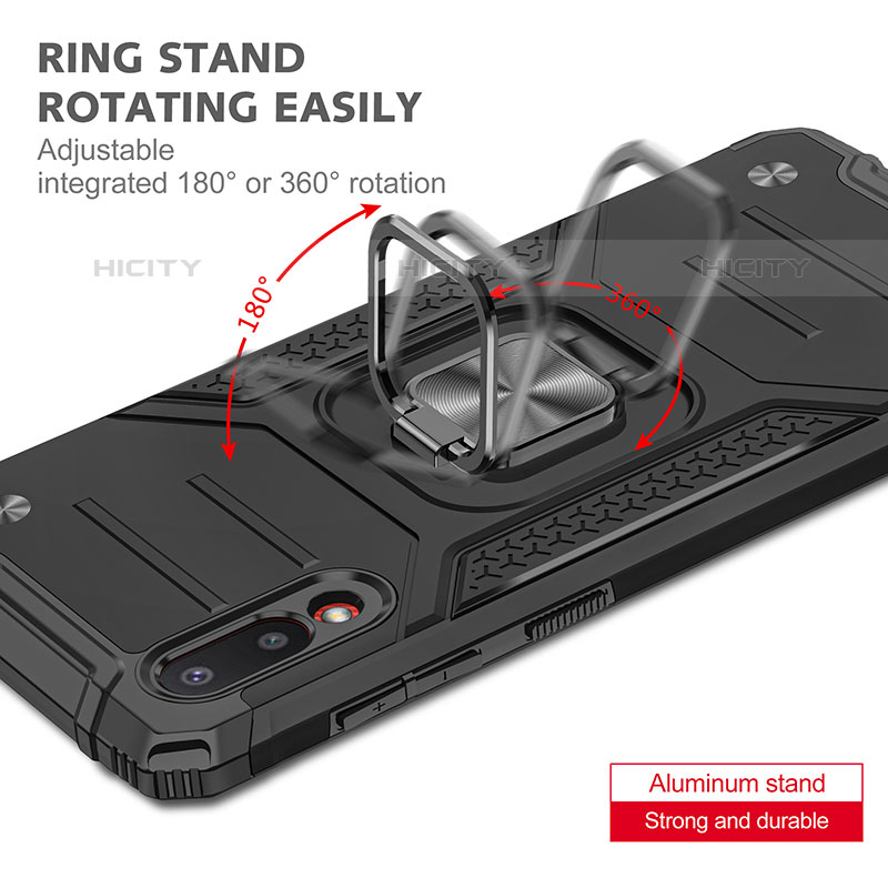 Funda Bumper Silicona y Plastico Mate Carcasa con Magnetico Anillo de dedo Soporte MQ1 para Samsung Galaxy M02