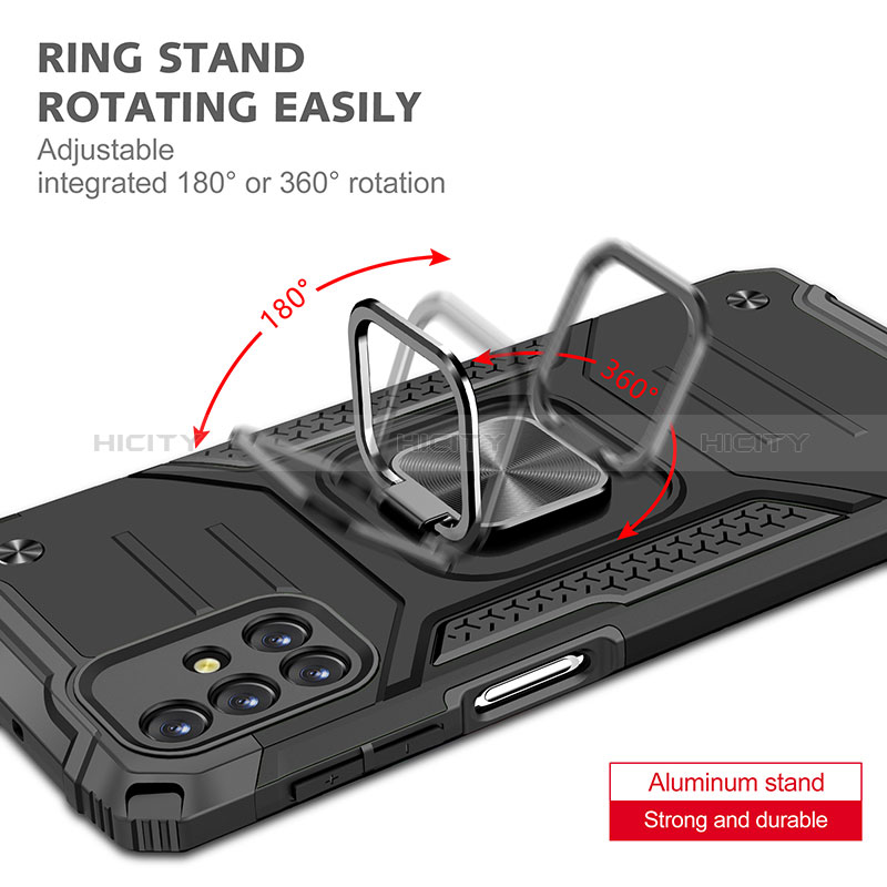 Funda Bumper Silicona y Plastico Mate Carcasa con Magnetico Anillo de dedo Soporte MQ1 para Samsung Galaxy M31s