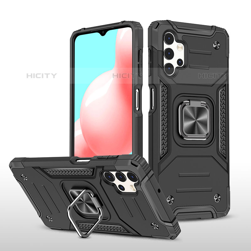 Funda Bumper Silicona y Plastico Mate Carcasa con Magnetico Anillo de dedo Soporte MQ1 para Samsung Galaxy M32 5G