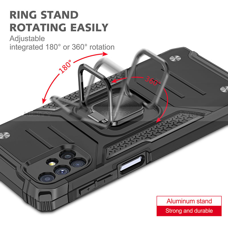 Funda Bumper Silicona y Plastico Mate Carcasa con Magnetico Anillo de dedo Soporte MQ1 para Samsung Galaxy M51
