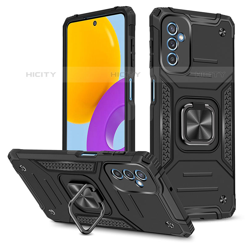 Funda Bumper Silicona y Plastico Mate Carcasa con Magnetico Anillo de dedo Soporte MQ1 para Samsung Galaxy M52 5G