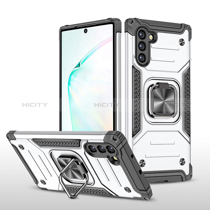 Funda Bumper Silicona y Plastico Mate Carcasa con Magnetico Anillo de dedo Soporte MQ1 para Samsung Galaxy Note 10 5G