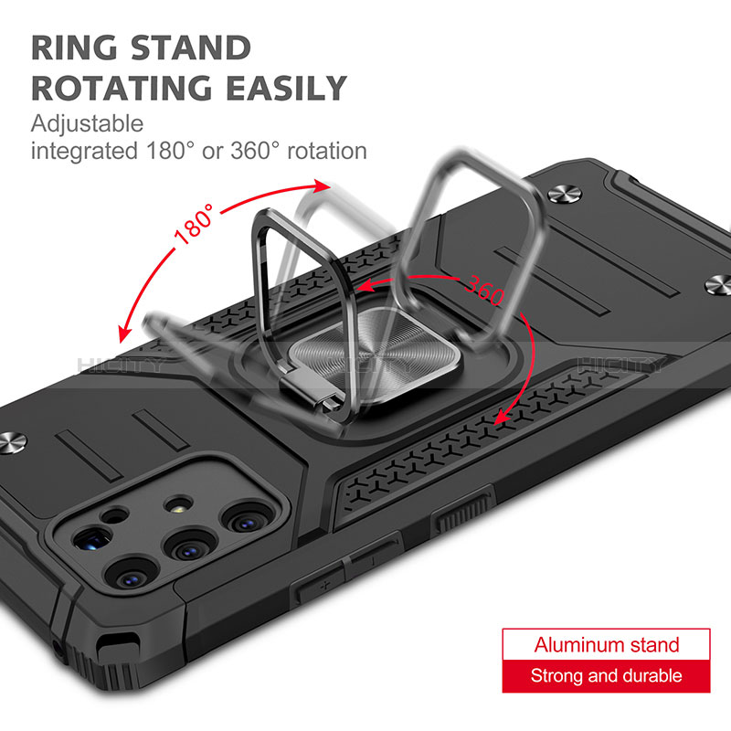 Funda Bumper Silicona y Plastico Mate Carcasa con Magnetico Anillo de dedo Soporte MQ1 para Samsung Galaxy S10 Lite