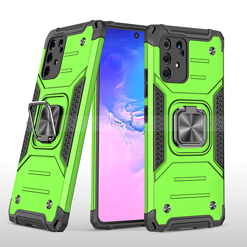 Funda Bumper Silicona y Plastico Mate Carcasa con Magnetico Anillo de dedo Soporte MQ1 para Samsung Galaxy S10 Lite