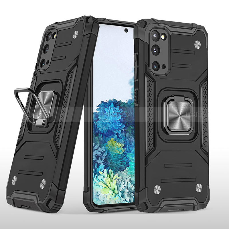 Funda Bumper Silicona y Plastico Mate Carcasa con Magnetico Anillo de dedo Soporte MQ1 para Samsung Galaxy S20 5G