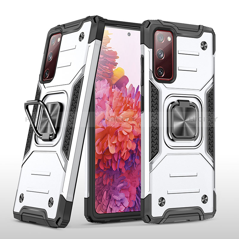 Funda Bumper Silicona y Plastico Mate Carcasa con Magnetico Anillo de dedo Soporte MQ1 para Samsung Galaxy S20 FE (2022) 5G