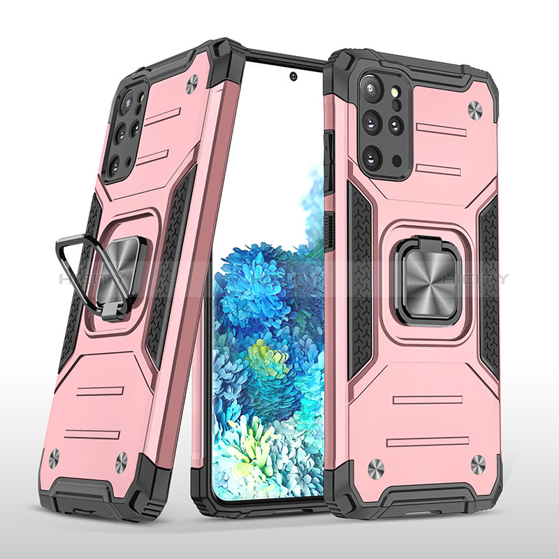 Funda Bumper Silicona y Plastico Mate Carcasa con Magnetico Anillo de dedo Soporte MQ1 para Samsung Galaxy S20 Plus 5G