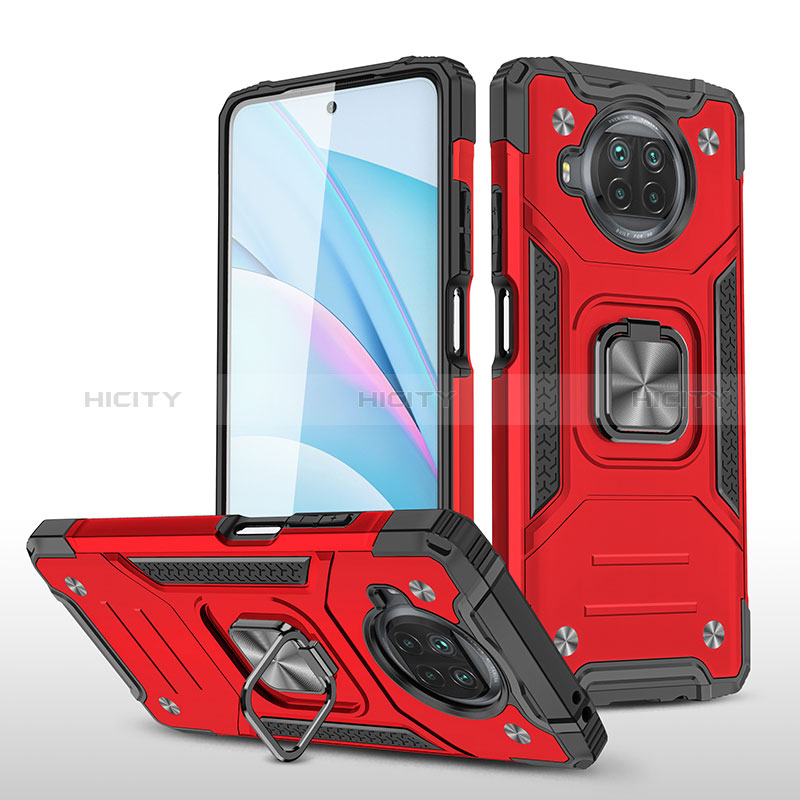 Funda Bumper Silicona y Plastico Mate Carcasa con Magnetico Anillo de dedo Soporte MQ1 para Xiaomi Mi 10i 5G