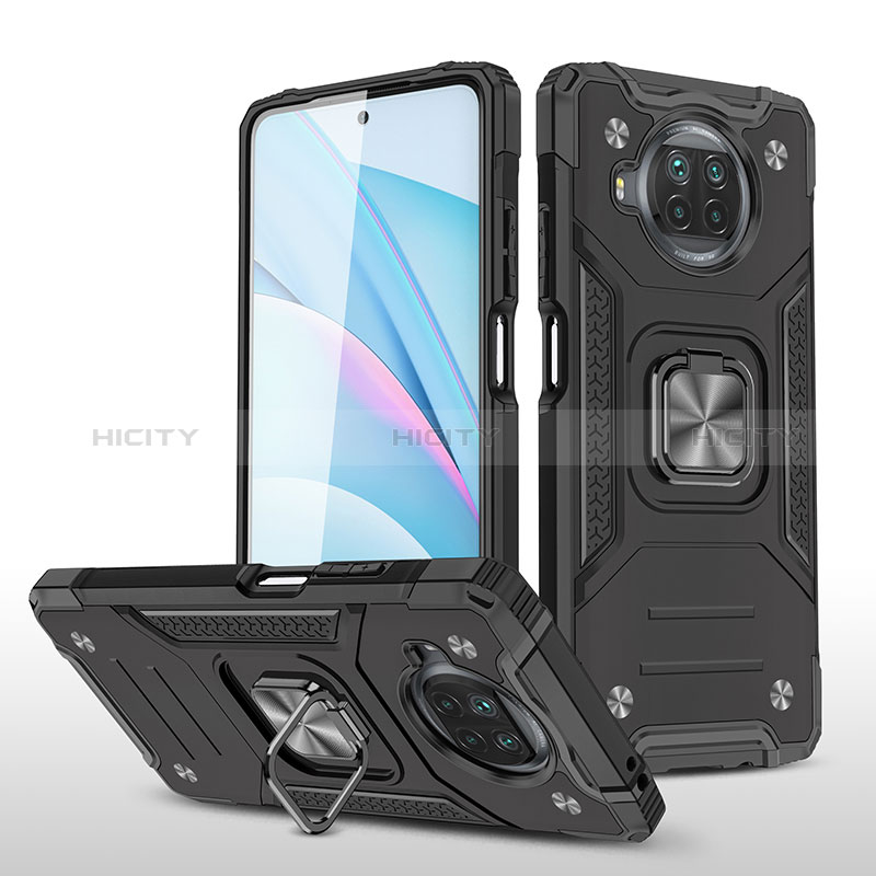 Funda Bumper Silicona y Plastico Mate Carcasa con Magnetico Anillo de dedo Soporte MQ1 para Xiaomi Mi 10i 5G