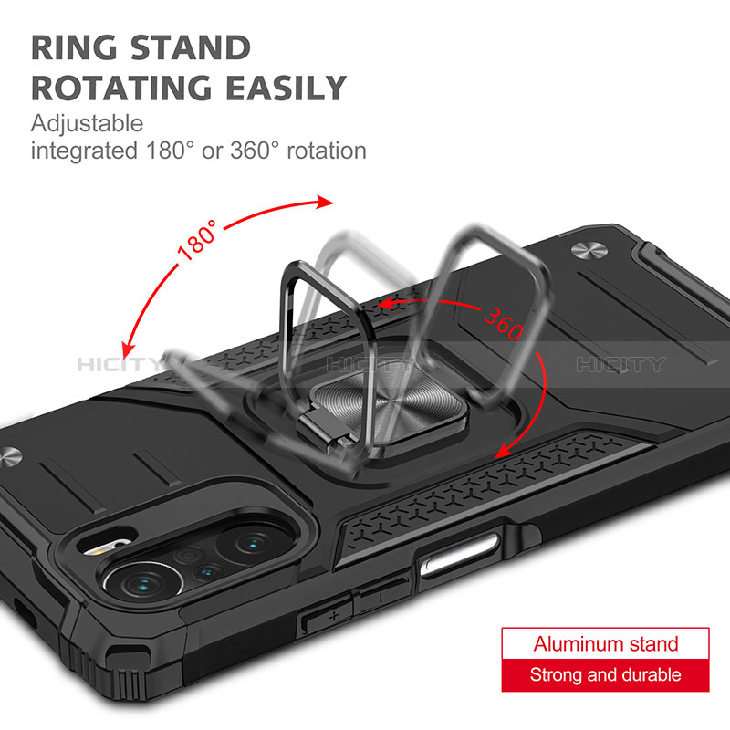 Funda Bumper Silicona y Plastico Mate Carcasa con Magnetico Anillo de dedo Soporte MQ1 para Xiaomi Mi 11X 5G