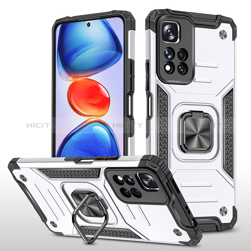 Funda Bumper Silicona y Plastico Mate Carcasa con Magnetico Anillo de dedo Soporte MQ1 para Xiaomi Poco X4 NFC