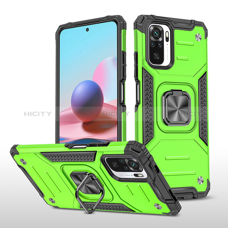 Funda Bumper Silicona y Plastico Mate Carcasa con Magnetico Anillo de dedo Soporte MQ1 para Xiaomi Redmi Note 11 SE India 4G