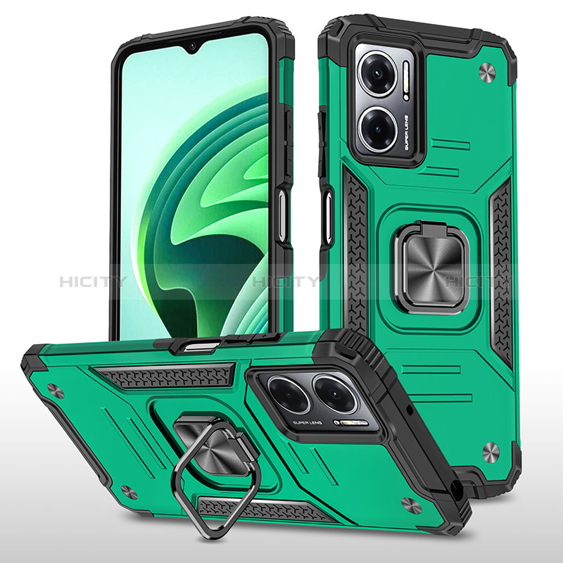 Funda Bumper Silicona y Plastico Mate Carcasa con Magnetico Anillo de dedo Soporte MQ1 para Xiaomi Redmi Note 11E 5G