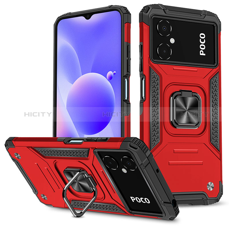 Funda Bumper Silicona y Plastico Mate Carcasa con Magnetico Anillo de dedo Soporte MQ1 para Xiaomi Redmi Note 11R 5G