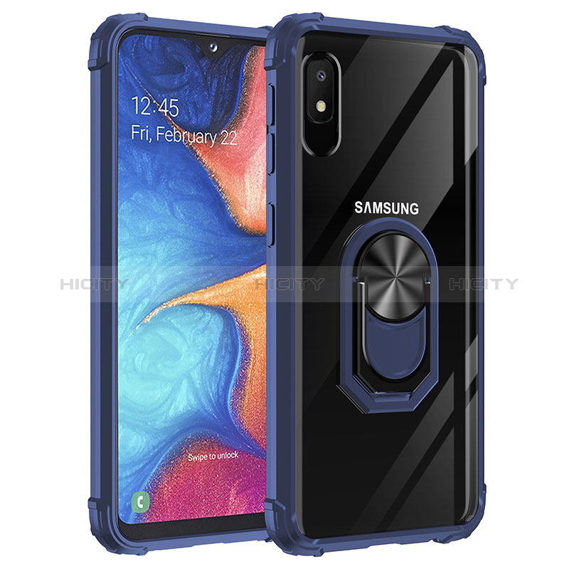 Funda Bumper Silicona y Plastico Mate Carcasa con Magnetico Anillo de dedo Soporte MQ2 para Samsung Galaxy A10e