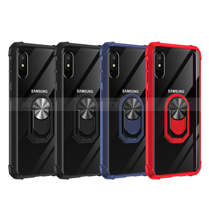 Funda Bumper Silicona y Plastico Mate Carcasa con Magnetico Anillo de dedo Soporte MQ2 para Samsung Galaxy A10e