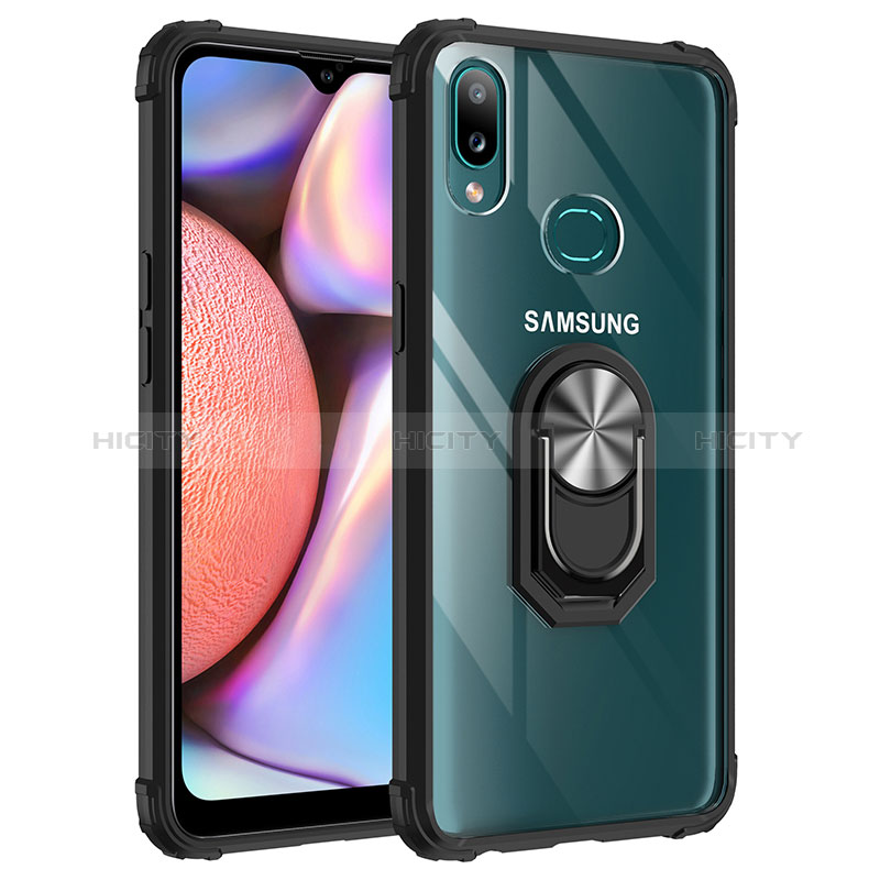 Funda Bumper Silicona y Plastico Mate Carcasa con Magnetico Anillo de dedo Soporte MQ2 para Samsung Galaxy A10s