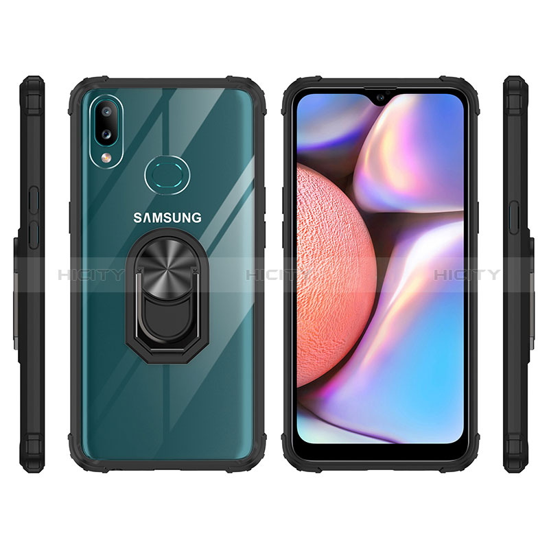 Funda Bumper Silicona y Plastico Mate Carcasa con Magnetico Anillo de dedo Soporte MQ2 para Samsung Galaxy A10s