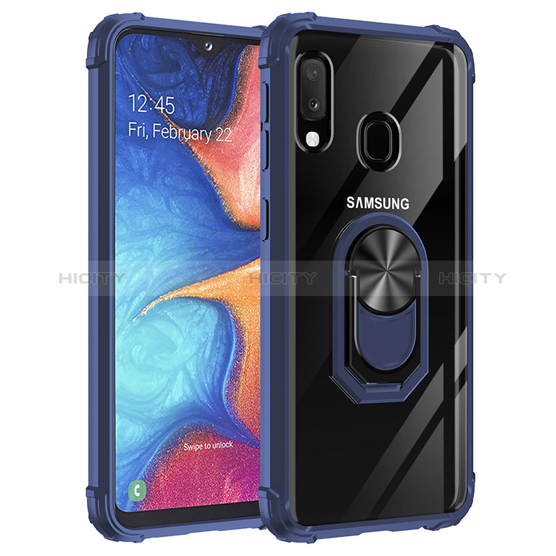 Funda Bumper Silicona y Plastico Mate Carcasa con Magnetico Anillo de dedo Soporte MQ2 para Samsung Galaxy A20e