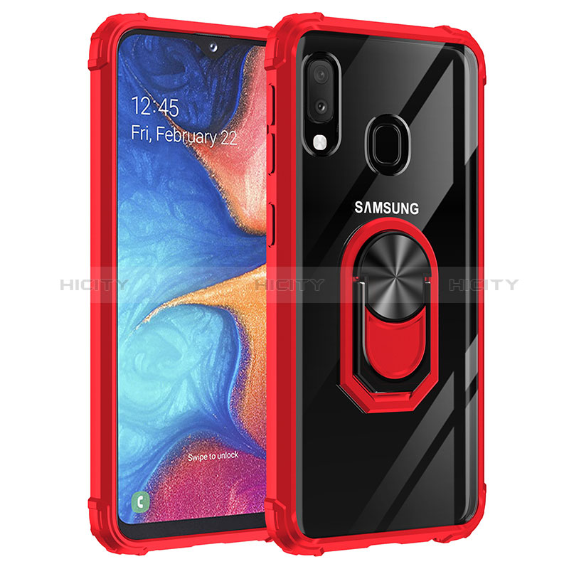 Funda Bumper Silicona y Plastico Mate Carcasa con Magnetico Anillo de dedo Soporte MQ2 para Samsung Galaxy A20e