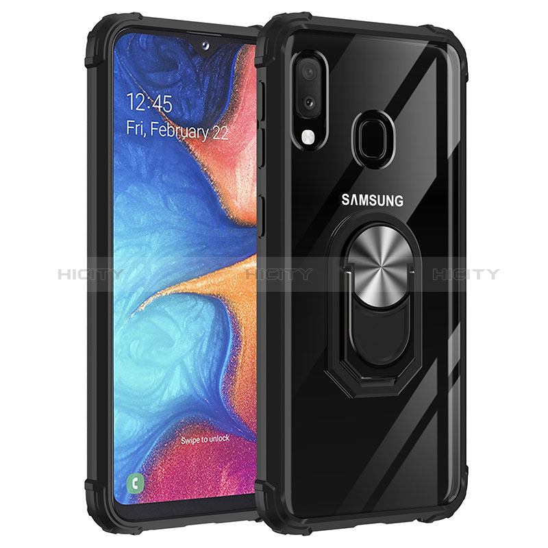 Funda Bumper Silicona y Plastico Mate Carcasa con Magnetico Anillo de dedo Soporte MQ2 para Samsung Galaxy A20e