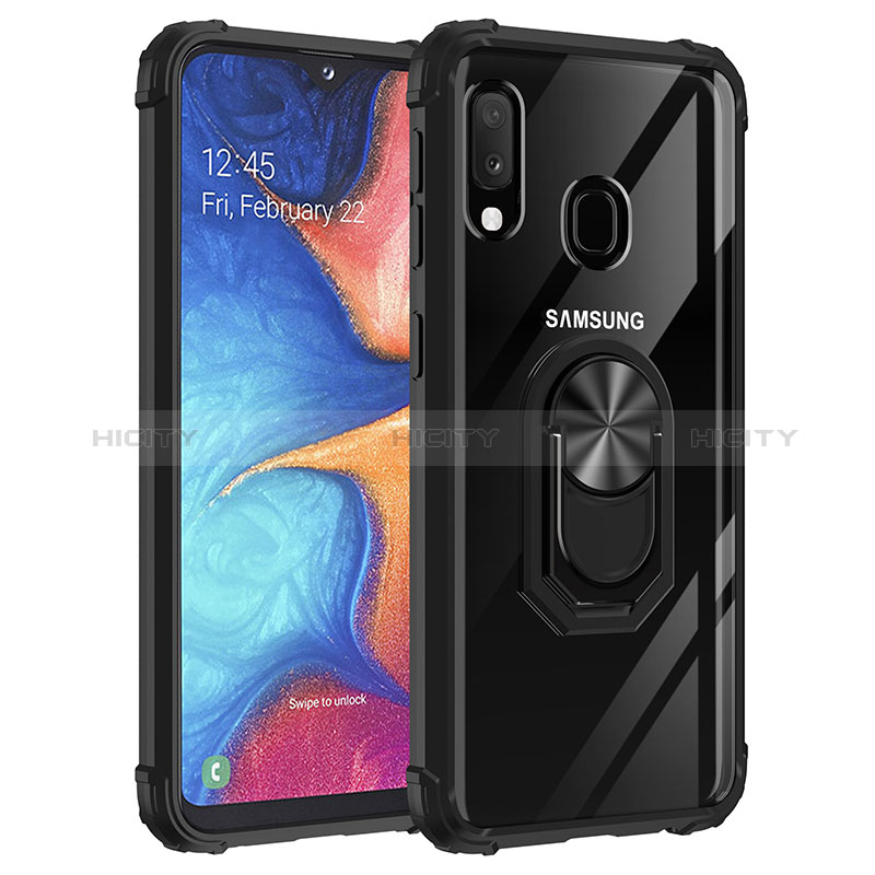 Funda Bumper Silicona y Plastico Mate Carcasa con Magnetico Anillo de dedo Soporte MQ2 para Samsung Galaxy A20e