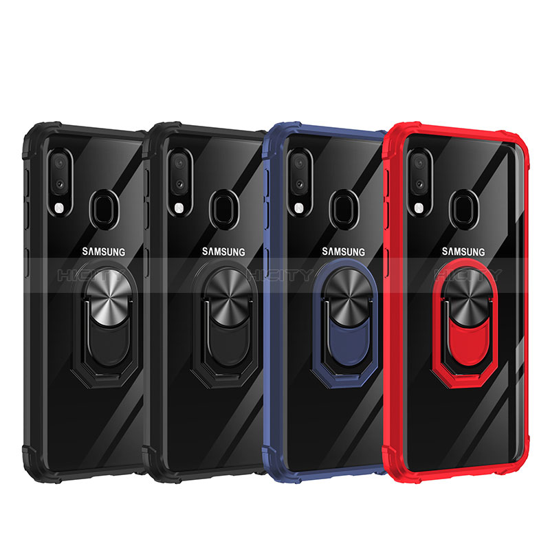 Funda Bumper Silicona y Plastico Mate Carcasa con Magnetico Anillo de dedo Soporte MQ2 para Samsung Galaxy A20e