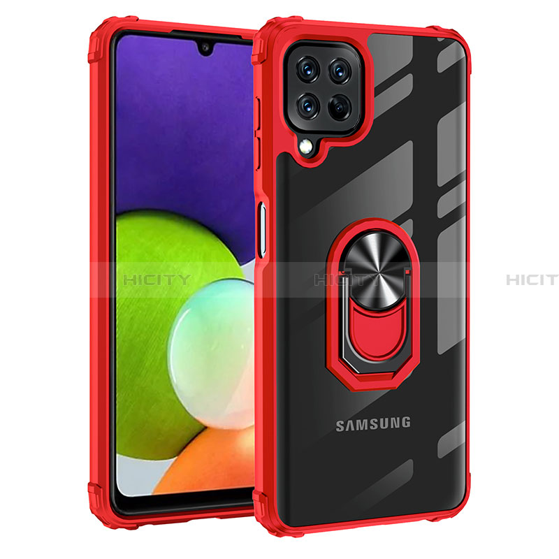 Funda Bumper Silicona y Plastico Mate Carcasa con Magnetico Anillo de dedo Soporte MQ2 para Samsung Galaxy A22 4G