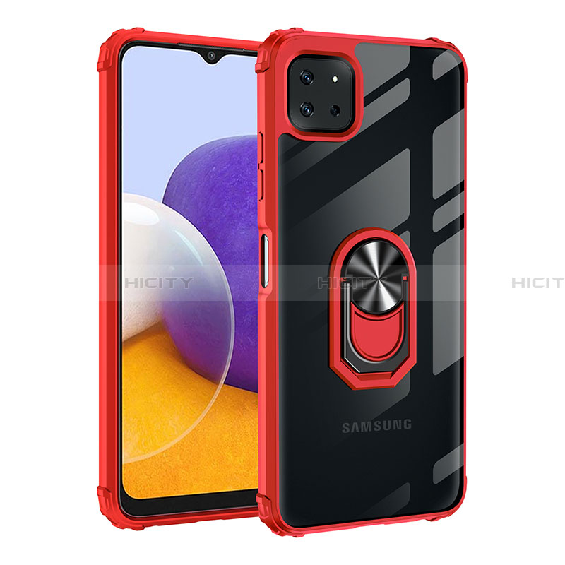 Funda Bumper Silicona y Plastico Mate Carcasa con Magnetico Anillo de dedo Soporte MQ2 para Samsung Galaxy A22 5G