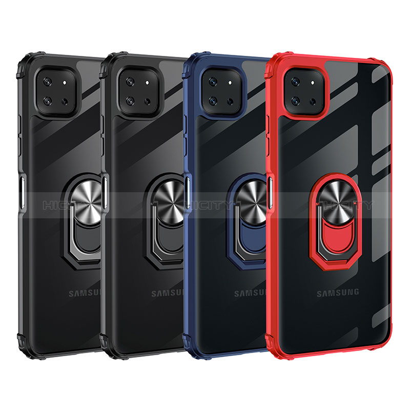 Funda Bumper Silicona y Plastico Mate Carcasa con Magnetico Anillo de dedo Soporte MQ2 para Samsung Galaxy A22s 5G