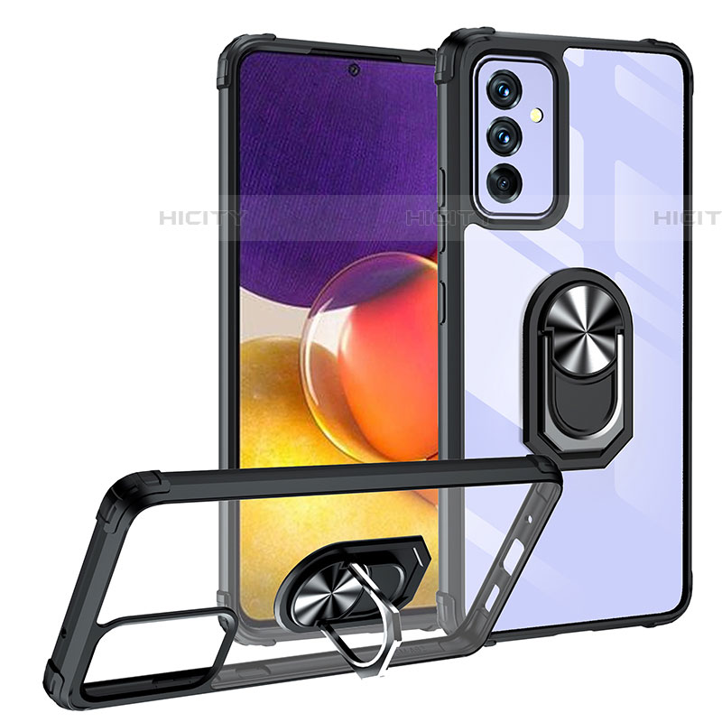 Funda Bumper Silicona y Plastico Mate Carcasa con Magnetico Anillo de dedo Soporte MQ2 para Samsung Galaxy A24 4G