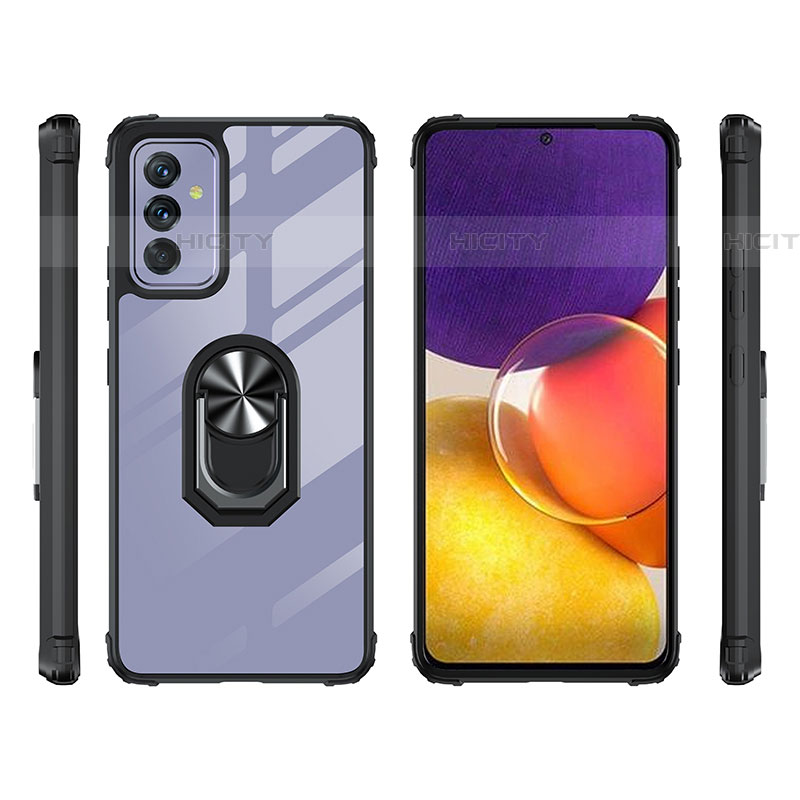 Funda Bumper Silicona y Plastico Mate Carcasa con Magnetico Anillo de dedo Soporte MQ2 para Samsung Galaxy A24 4G