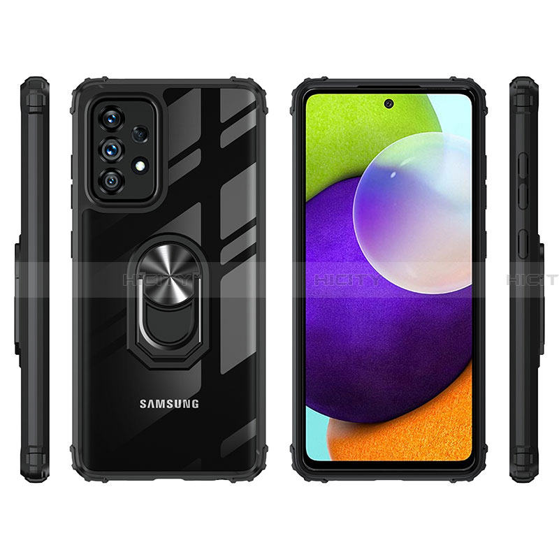 Funda Bumper Silicona y Plastico Mate Carcasa con Magnetico Anillo de dedo Soporte MQ2 para Samsung Galaxy A32 4G