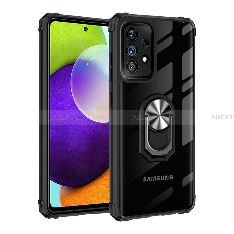 Funda Bumper Silicona y Plastico Mate Carcasa con Magnetico Anillo de dedo Soporte MQ2 para Samsung Galaxy A32 4G