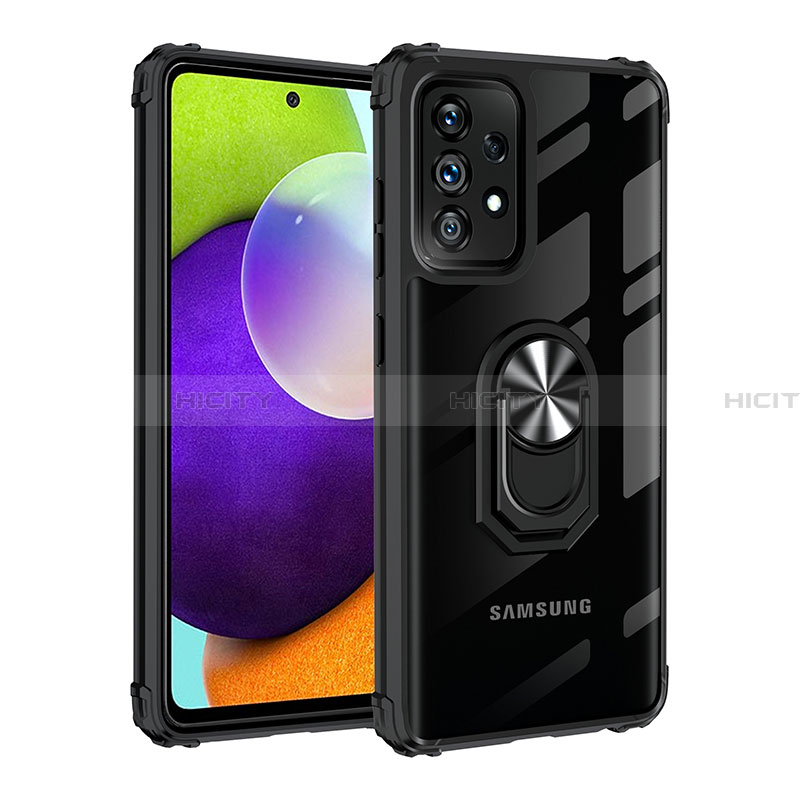 Funda Bumper Silicona y Plastico Mate Carcasa con Magnetico Anillo de dedo Soporte MQ2 para Samsung Galaxy A32 4G