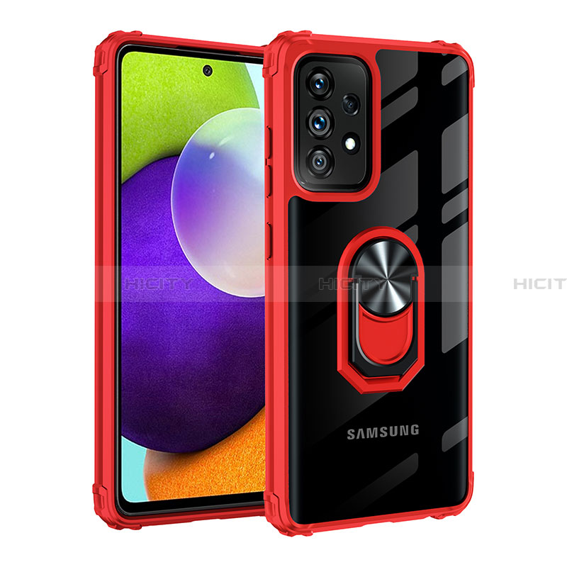 Funda Bumper Silicona y Plastico Mate Carcasa con Magnetico Anillo de dedo Soporte MQ2 para Samsung Galaxy A32 4G