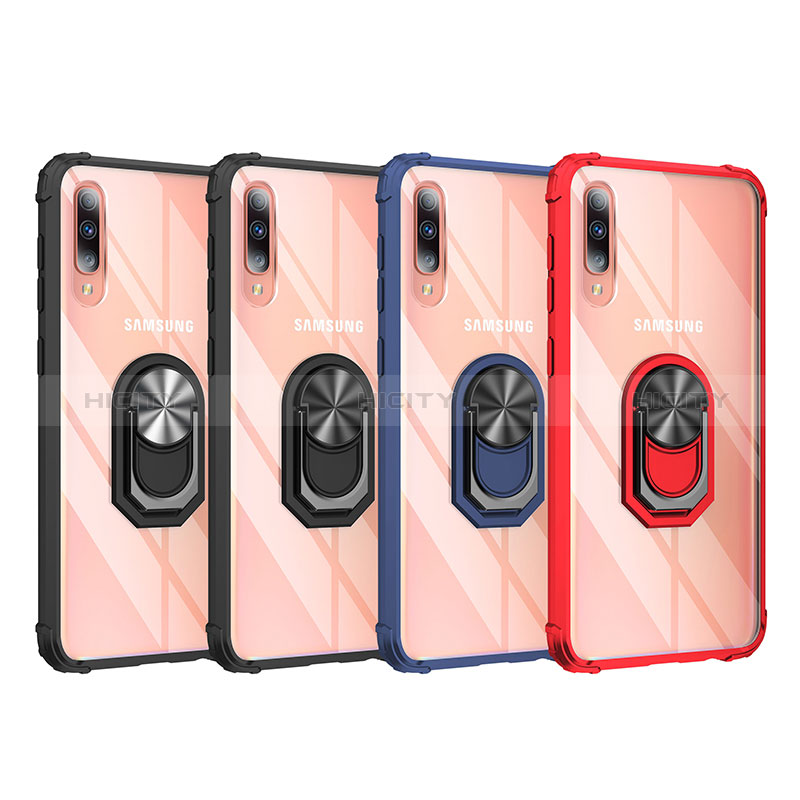 Funda Bumper Silicona y Plastico Mate Carcasa con Magnetico Anillo de dedo Soporte MQ2 para Samsung Galaxy A70S